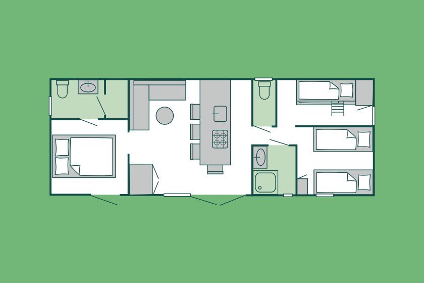 Plan de l'hébergement locatif TCS Camping
