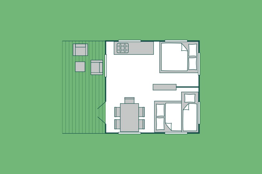 Plan de l'hébergement locatif TCS Camping