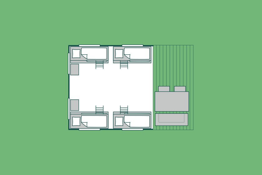 Plan de l'hébergement locatif TCS Camping