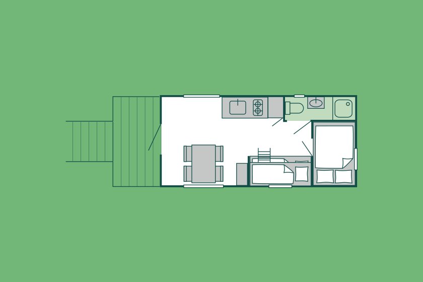 Plan de l'hébergement locatif TCS Camping