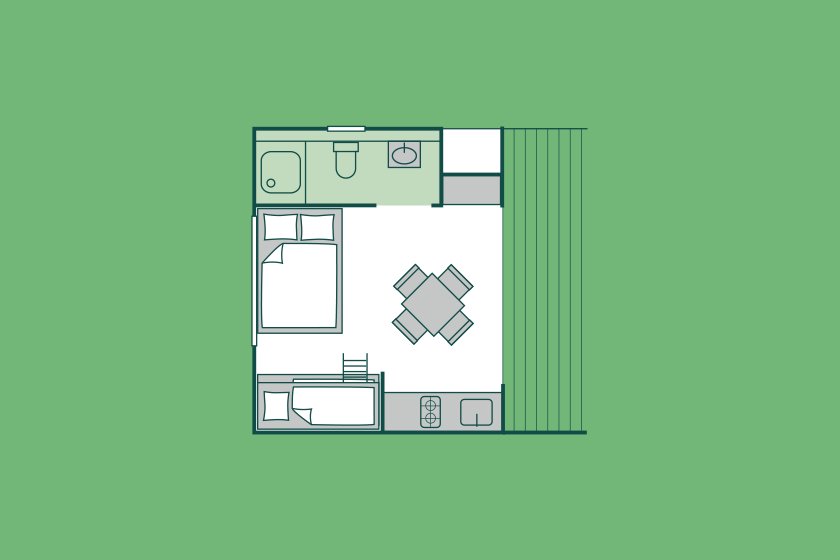 Plan de l'hébergement locatif TCS Camping
