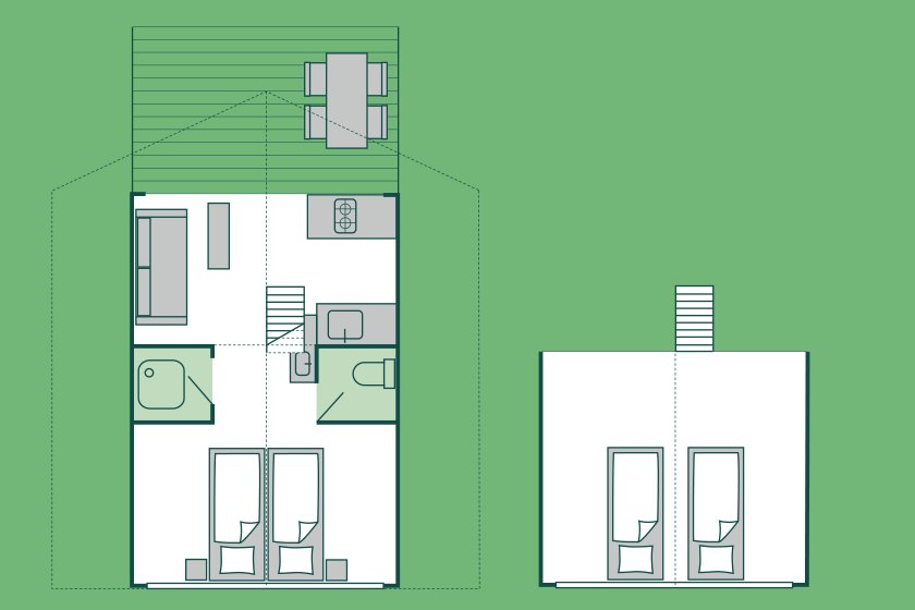 Plan de l'hébergement locatif TCS Camping