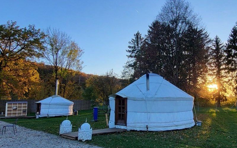 Yurt sauna at the TCS campsite in Solothurn.