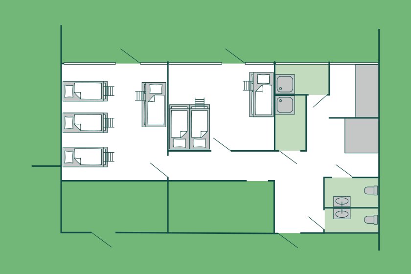 Grundriss Mietunterkunft TCS Camping