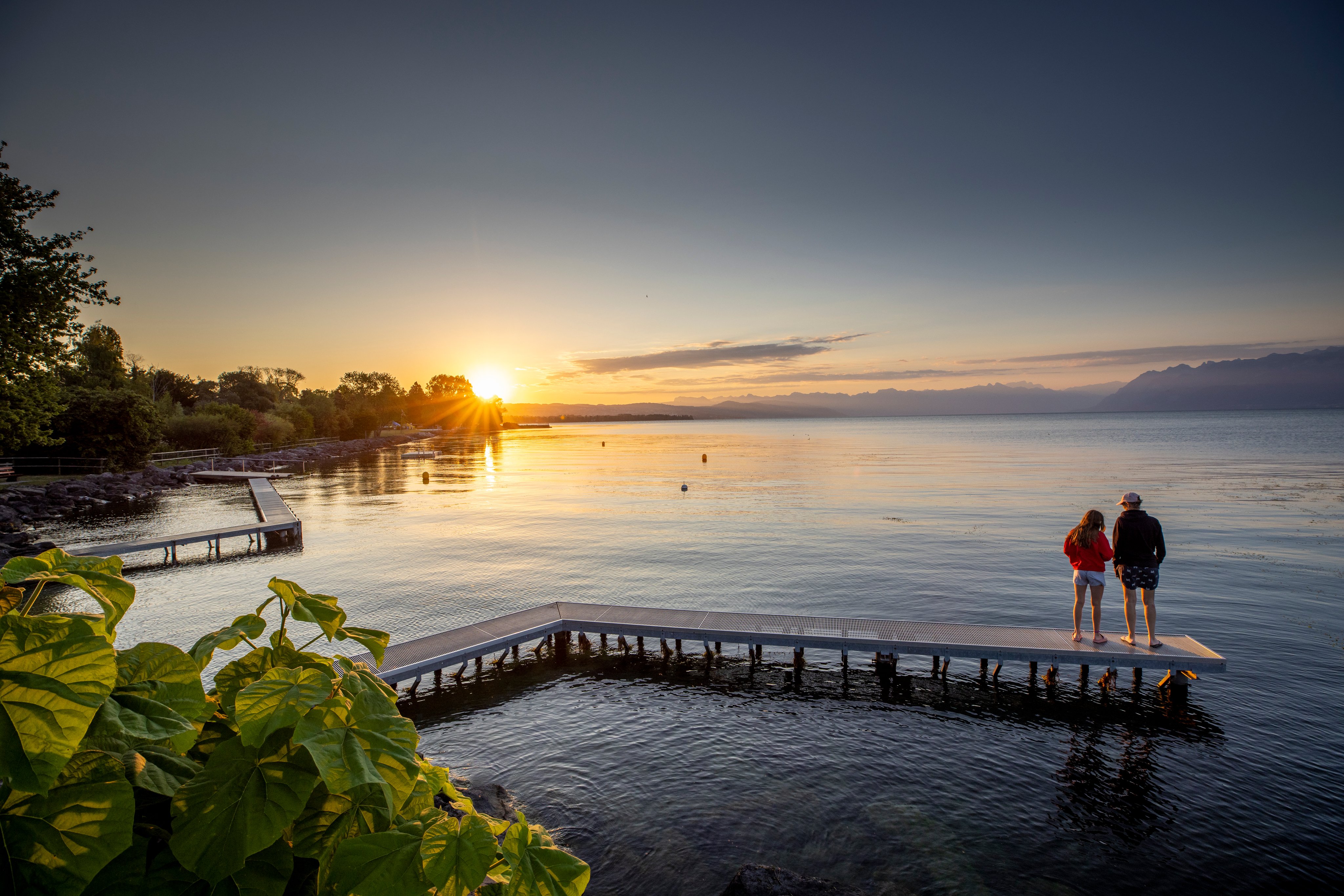 L'alba al campeggio del TCS a Morges, sul lago di Ginevra
