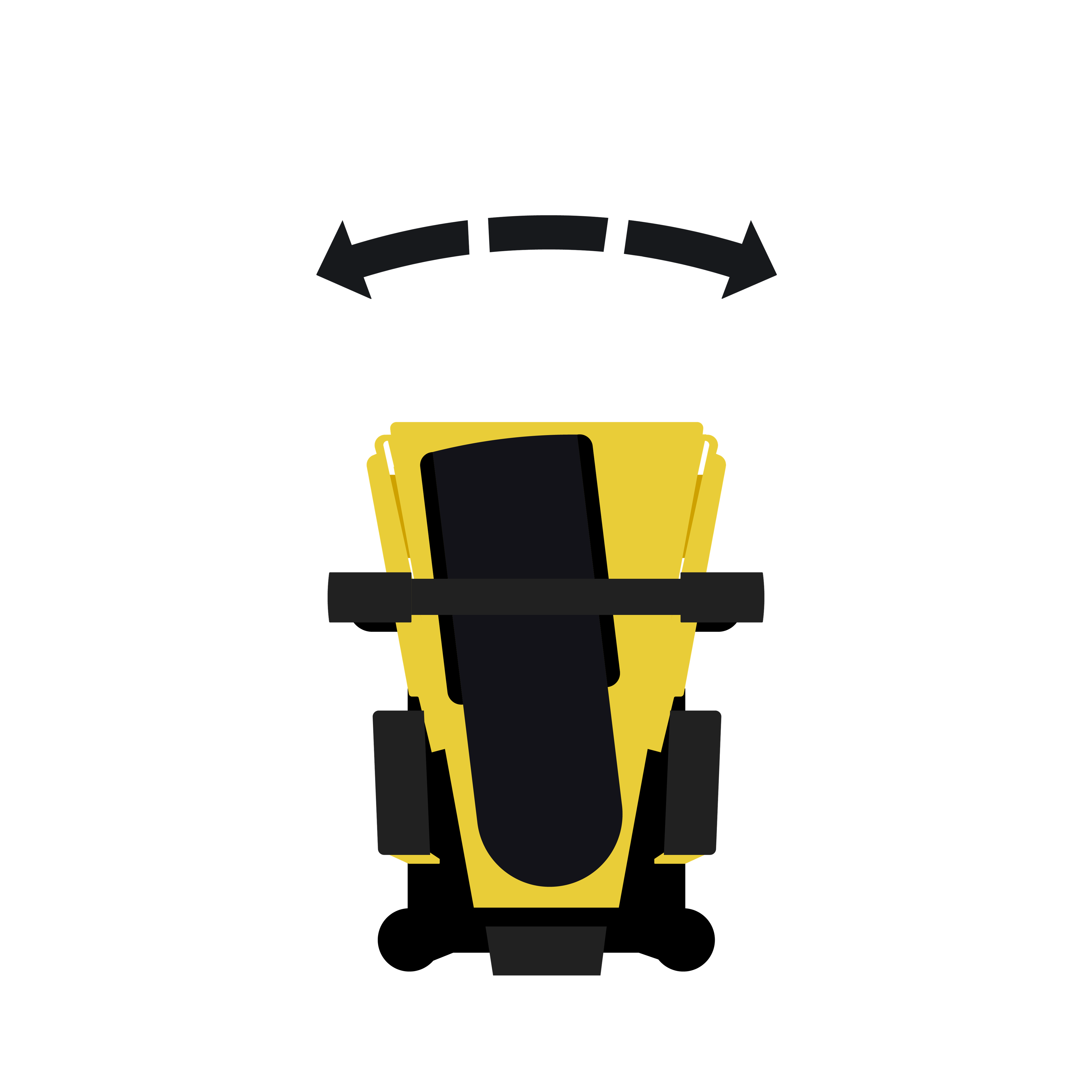 Illustration of a dual linear foot pedal showing lateral side to side control movement indicated by arrows