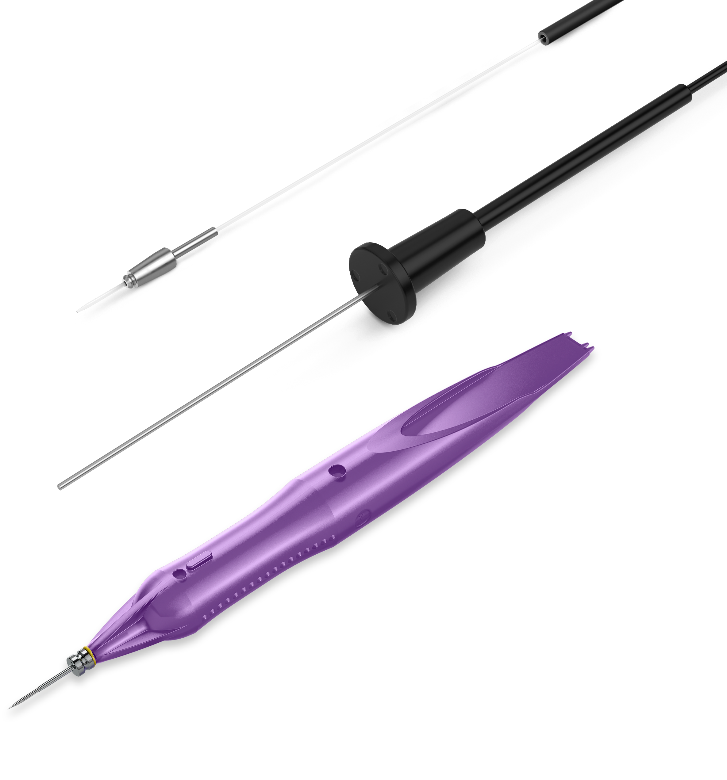 27G flexible chandelier illuminator with Caliburn Trocar System.