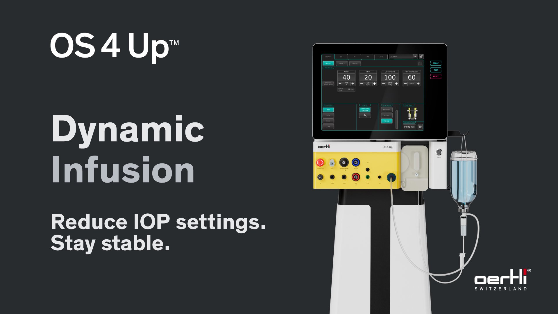 Dynamic infusion stabilising intraocular pressure at lower IOP settings