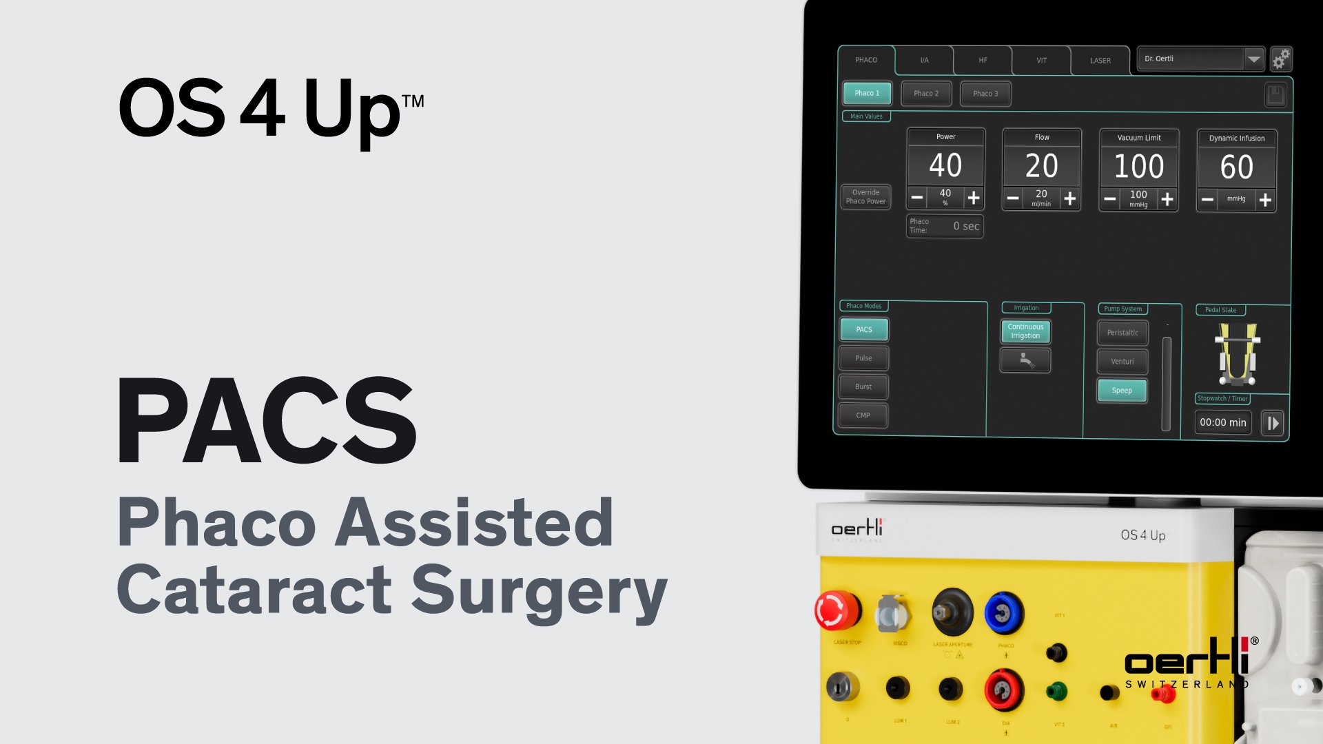 PACS controlling phaco energy during cataract surgery for stable performance with the OS 4 Up