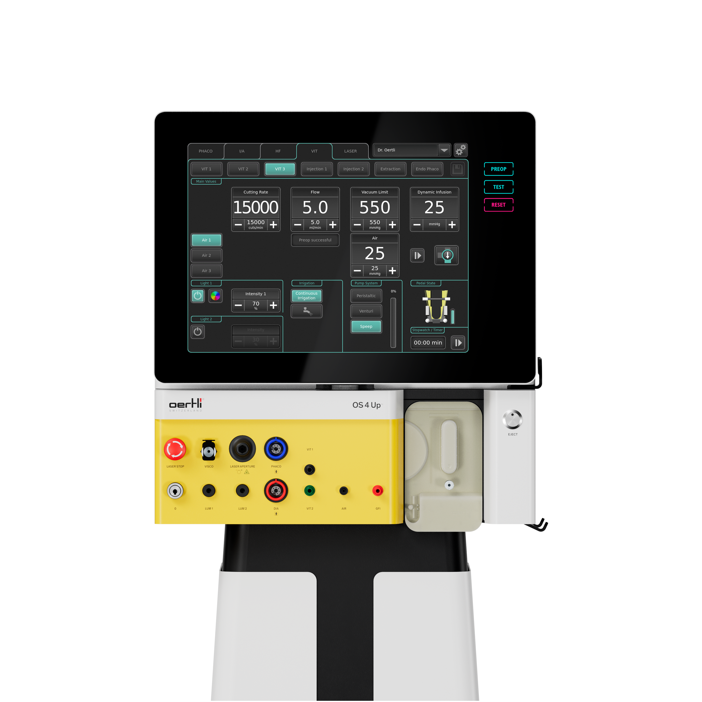 frontal view of OS 4 Up ophthalmic system