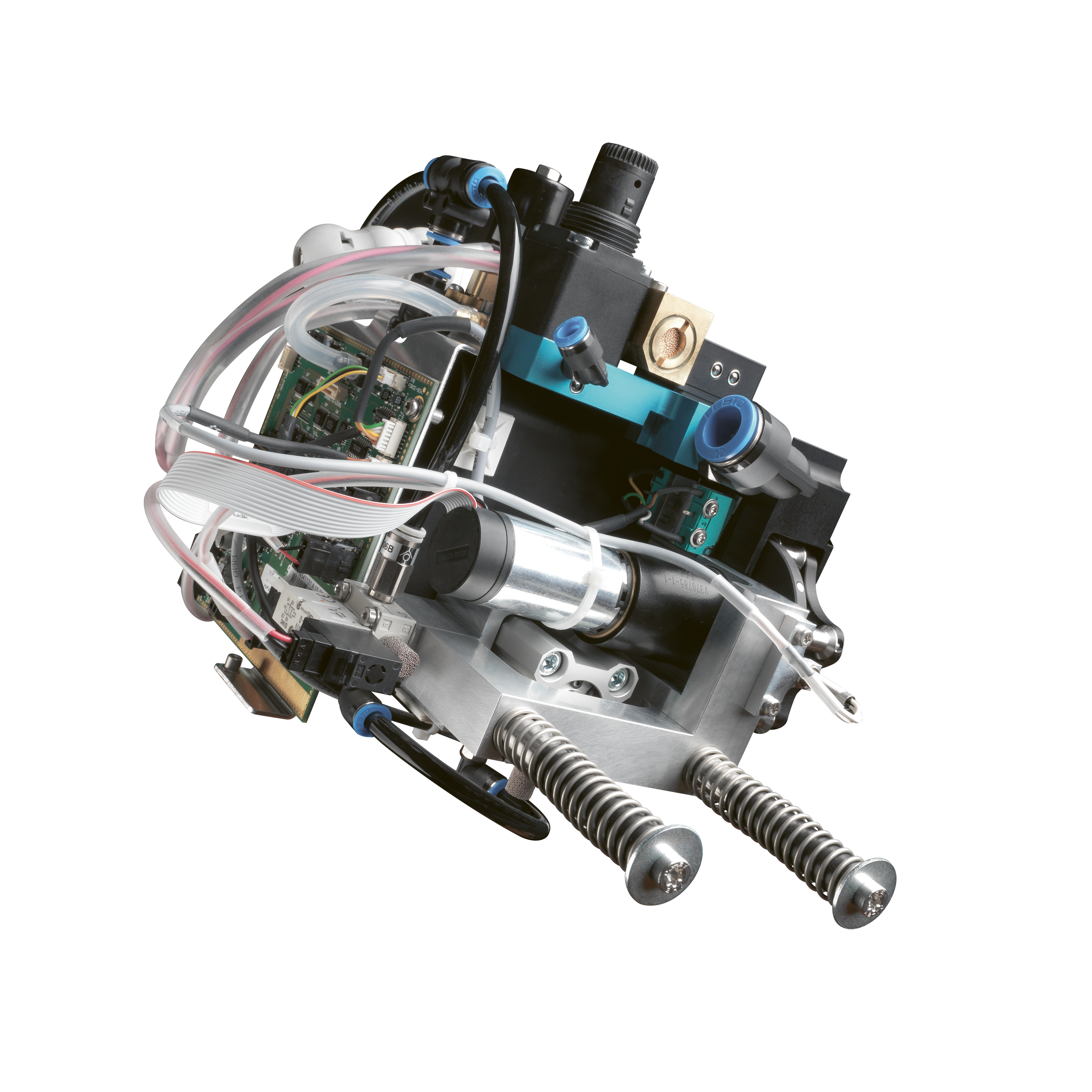 Internal components of the OS 4 Up ophthalmic system showing fluidics