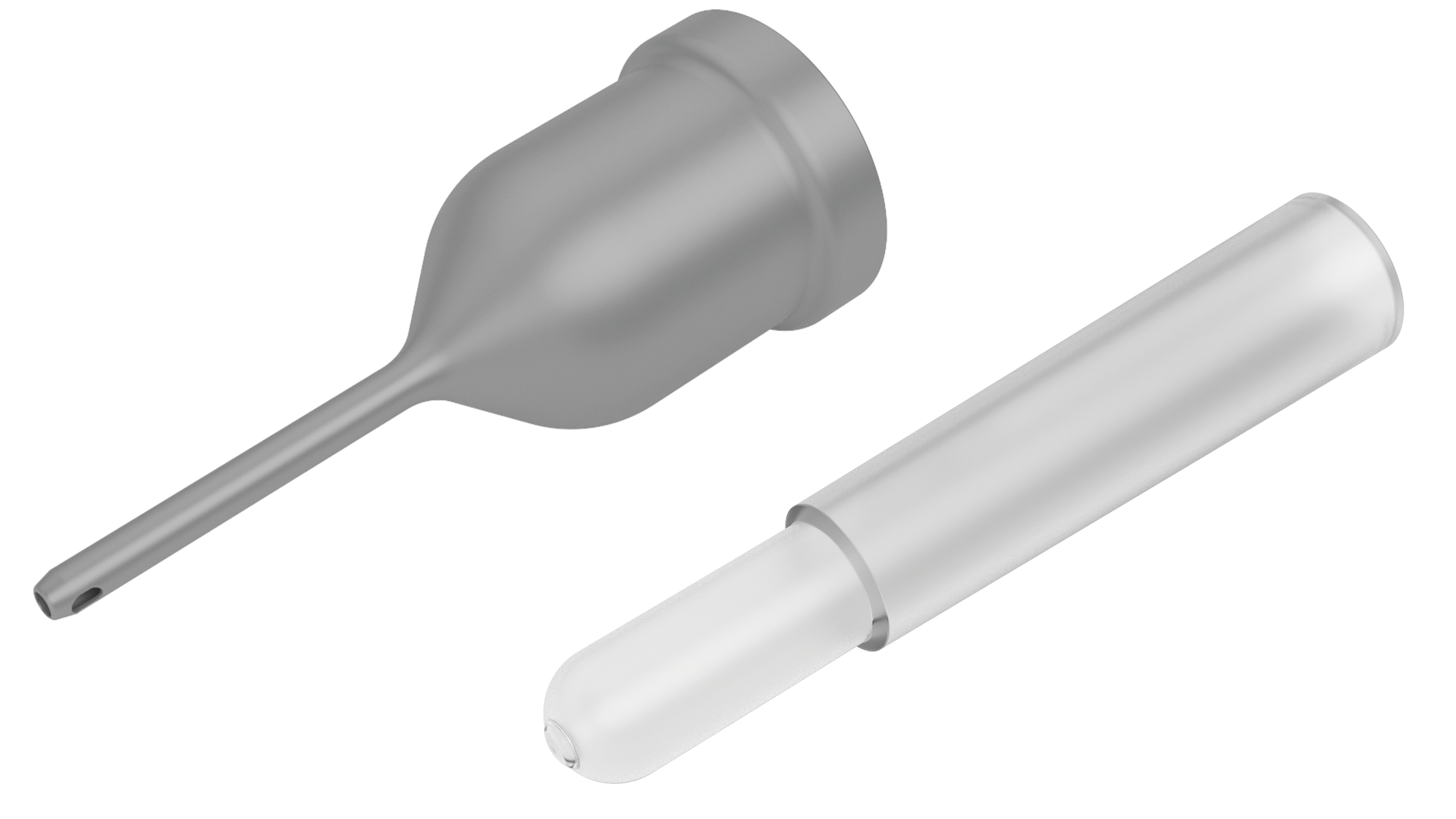 Grey and transparent phaco set components
