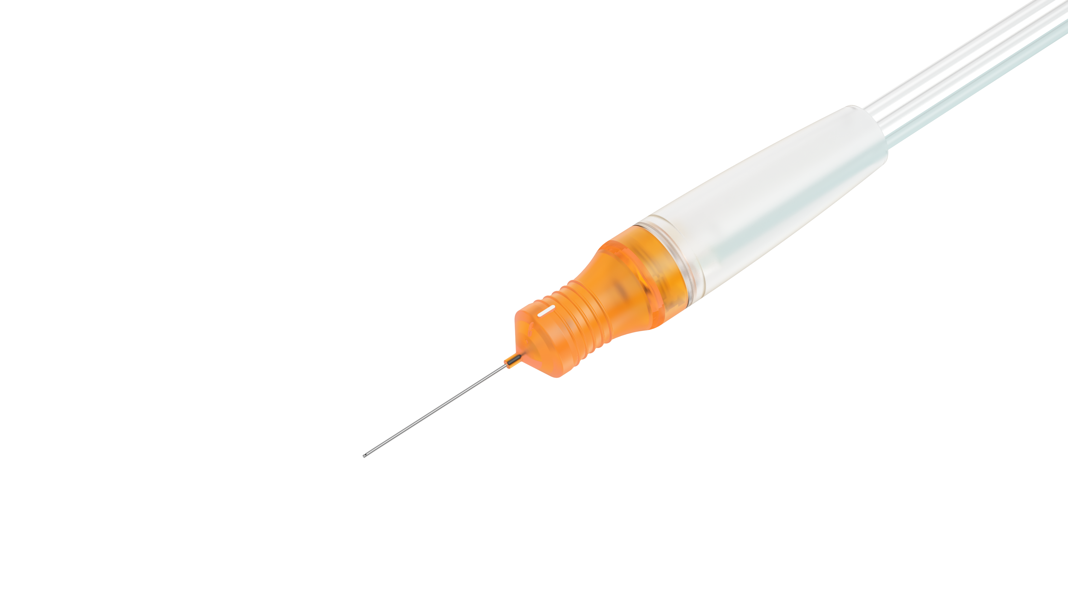 side view of the continuous flow cutter in 23g