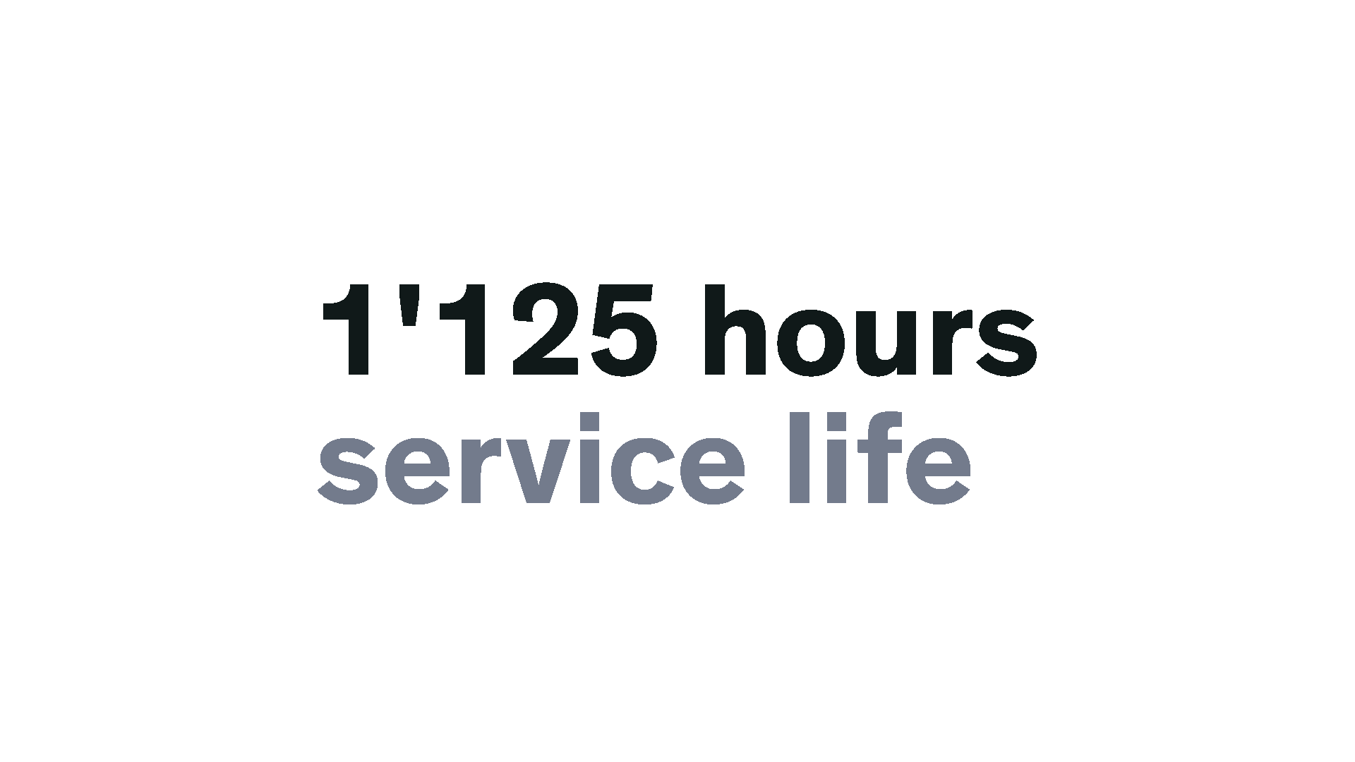 Animated graphic showing 5’000 hours service life for the Power LED illumination system