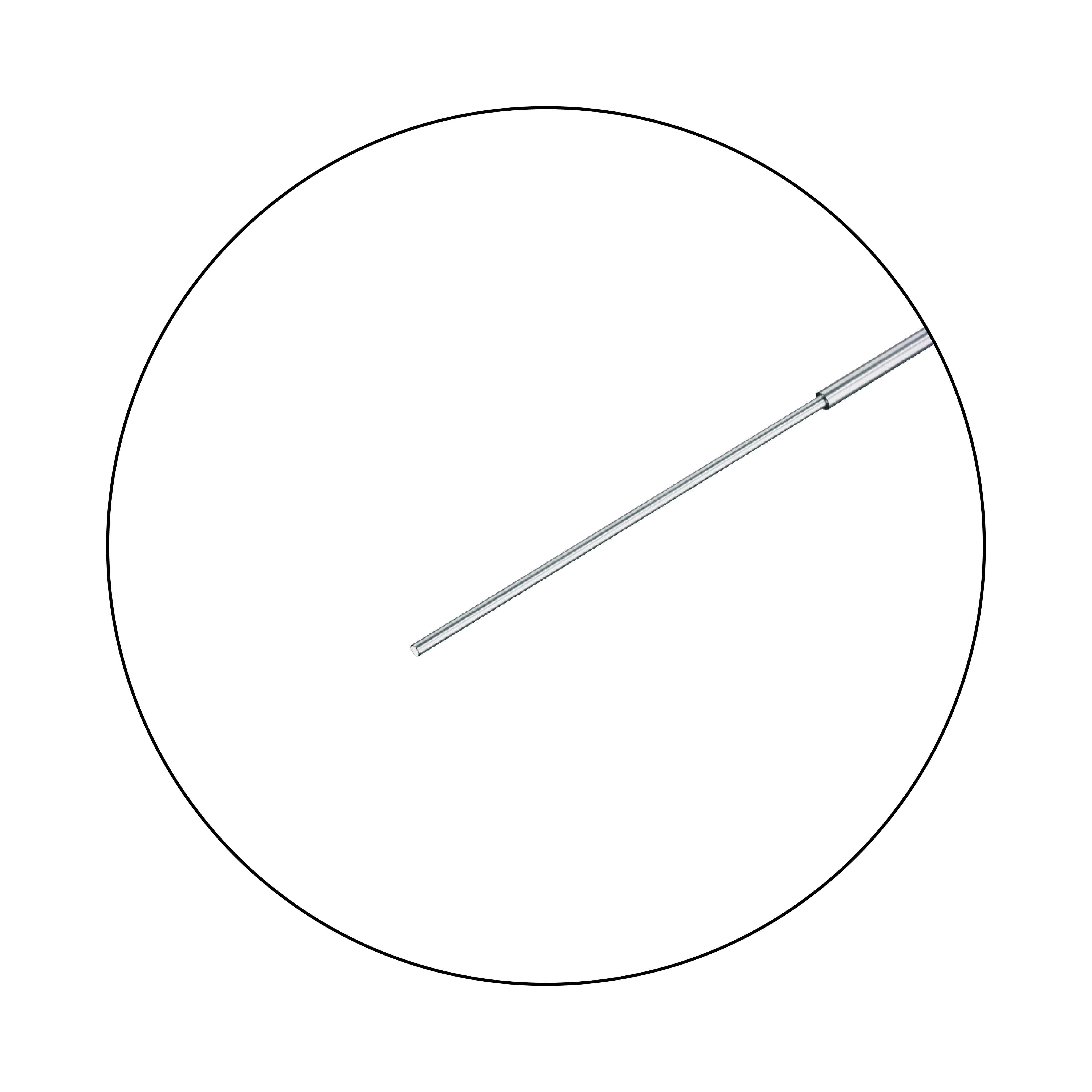 Endo illuminator additional cannula tip with slim metallic shaft