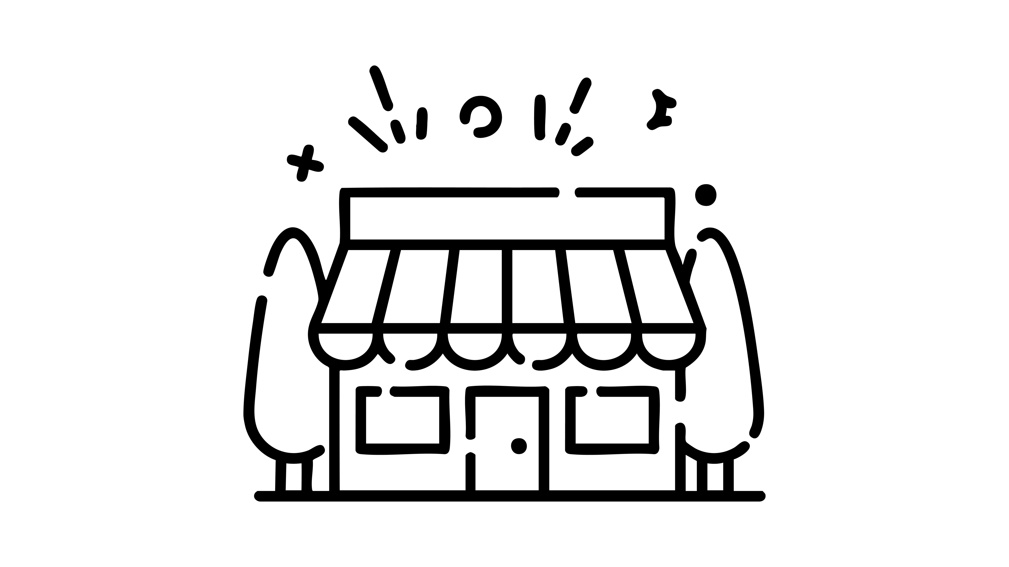 Linienicon eines stilisierten Gebäudes als Symbol für Oertli als Arbeitgeber