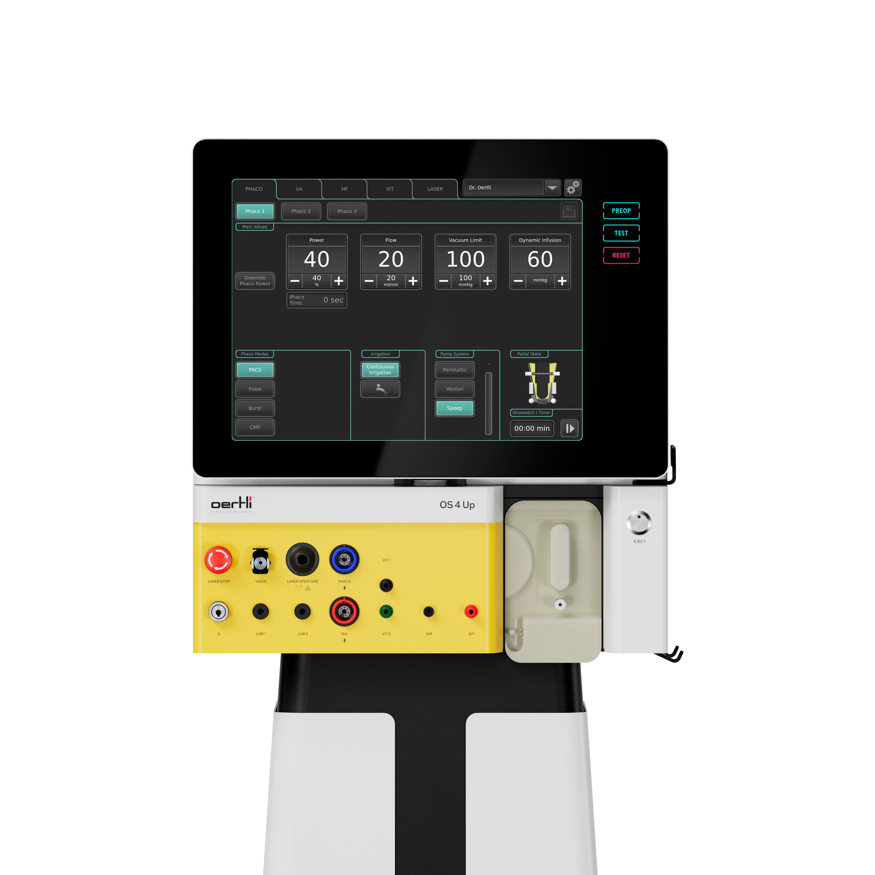 frontal view of OS 4 Up ophthalmic system