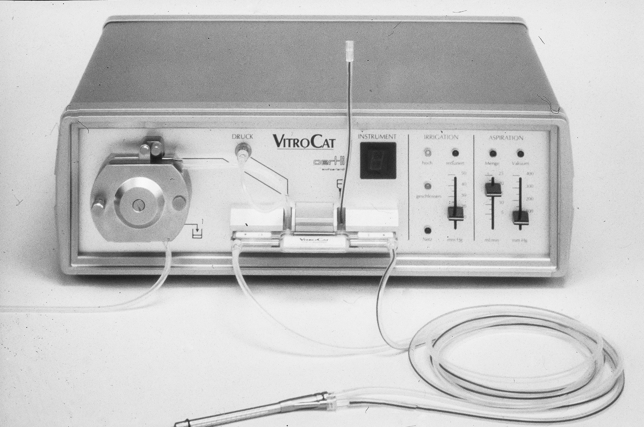 Historical VitroCat surgical device with tubing and handpiece