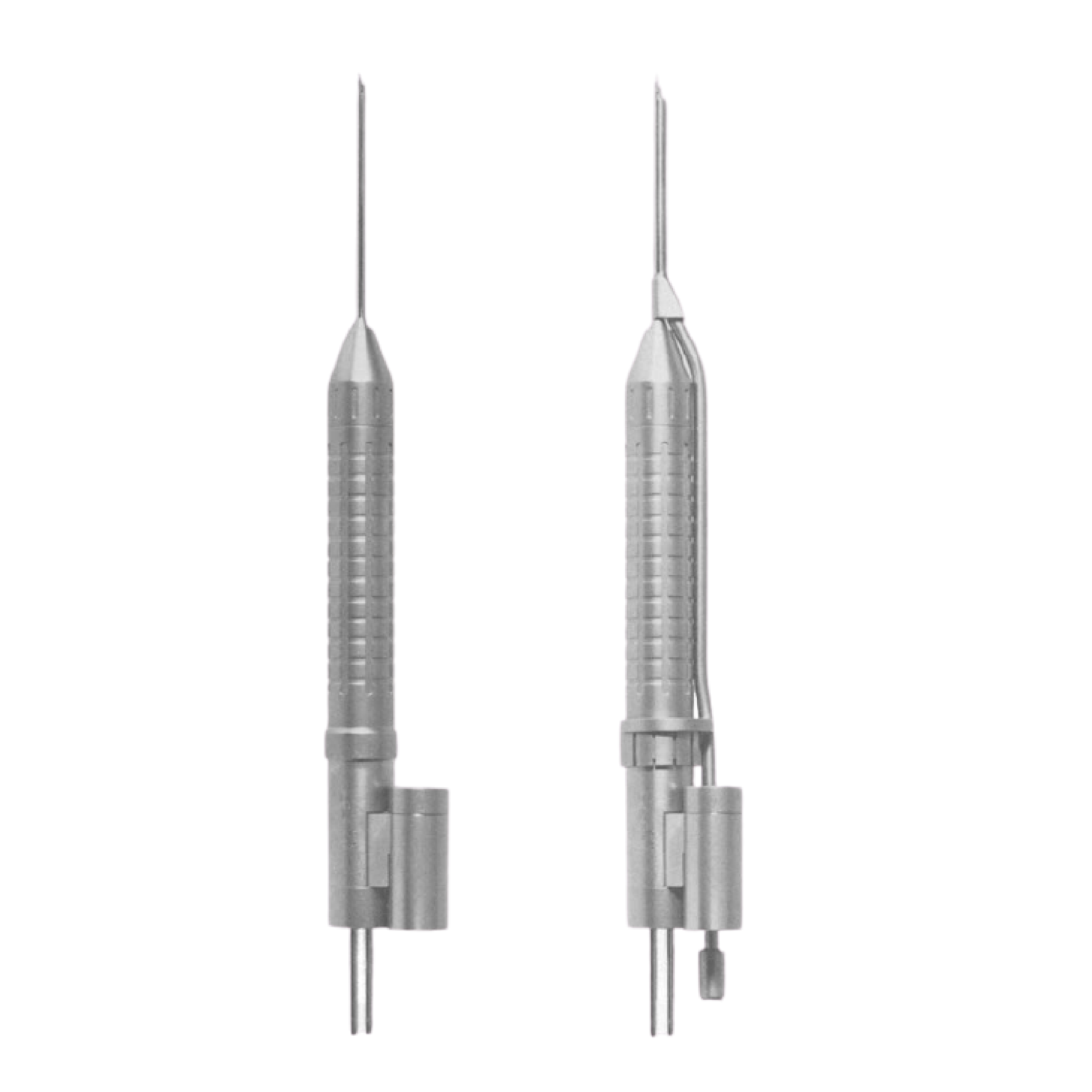 Historical bipolar diathermy instruments shown in front and side view