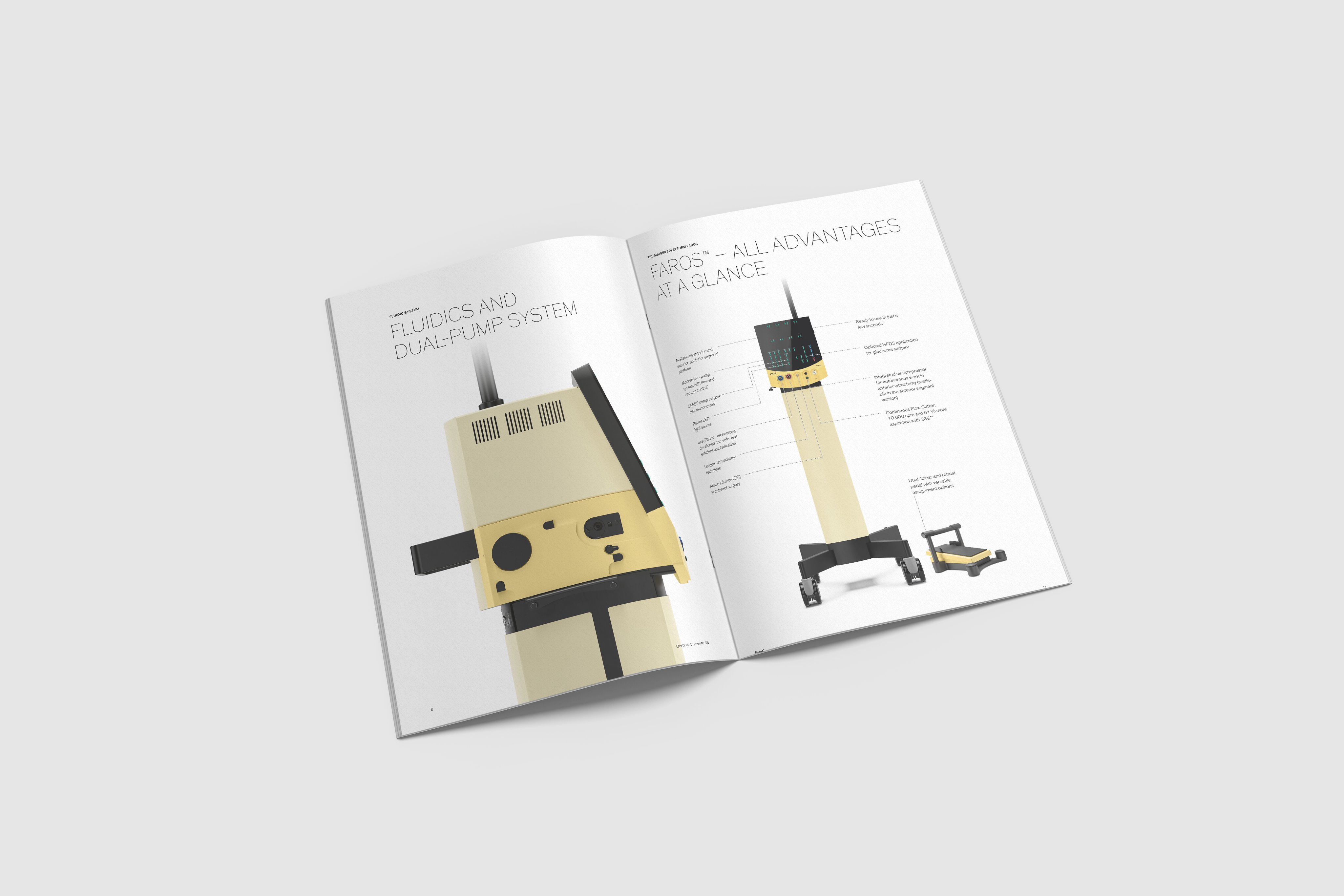 Faros brochure showing the features at a glance