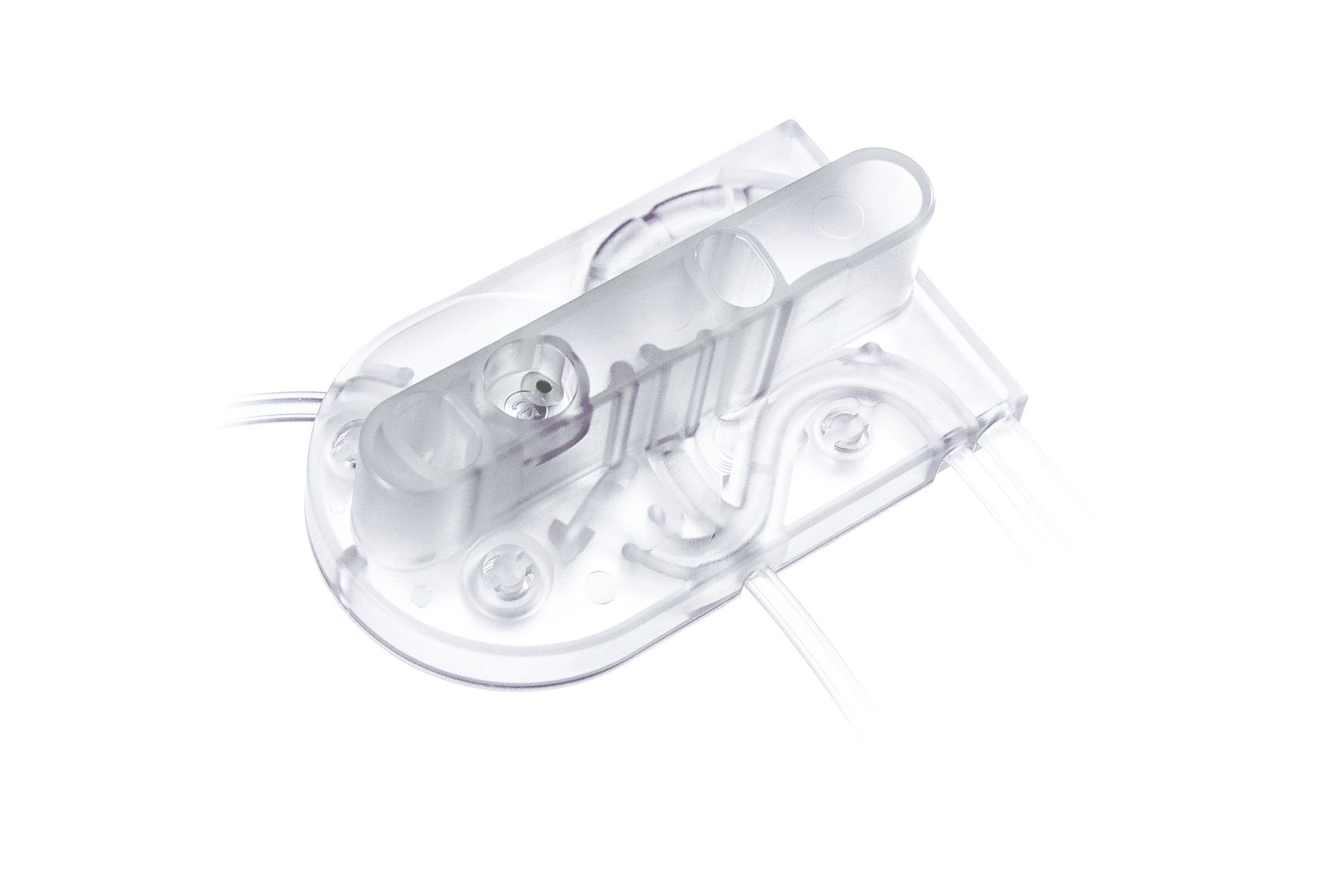 Transparent single-use tubing system component
