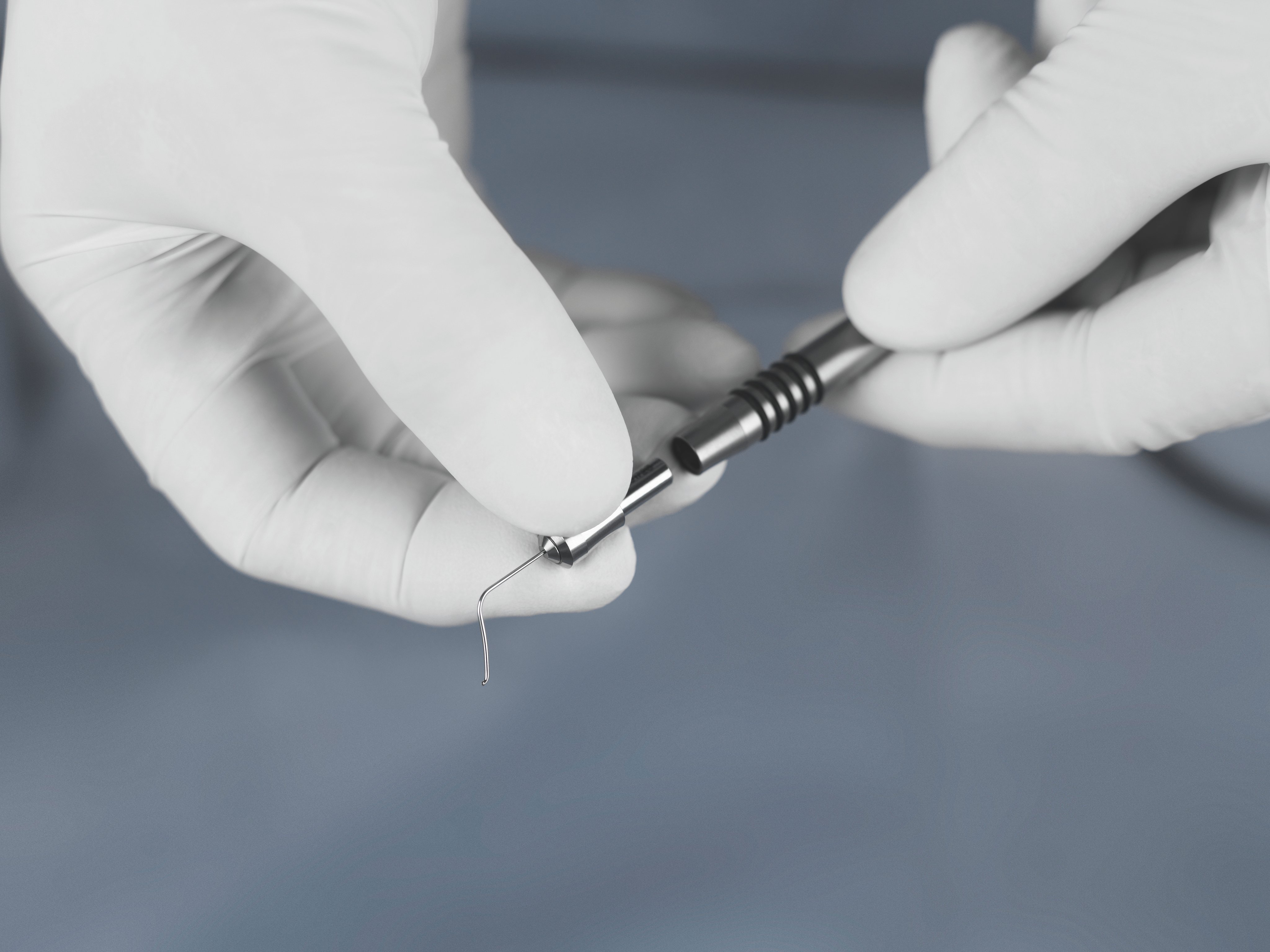 Ophthalmic capsulotomy instrument being assembled for cataract surgery