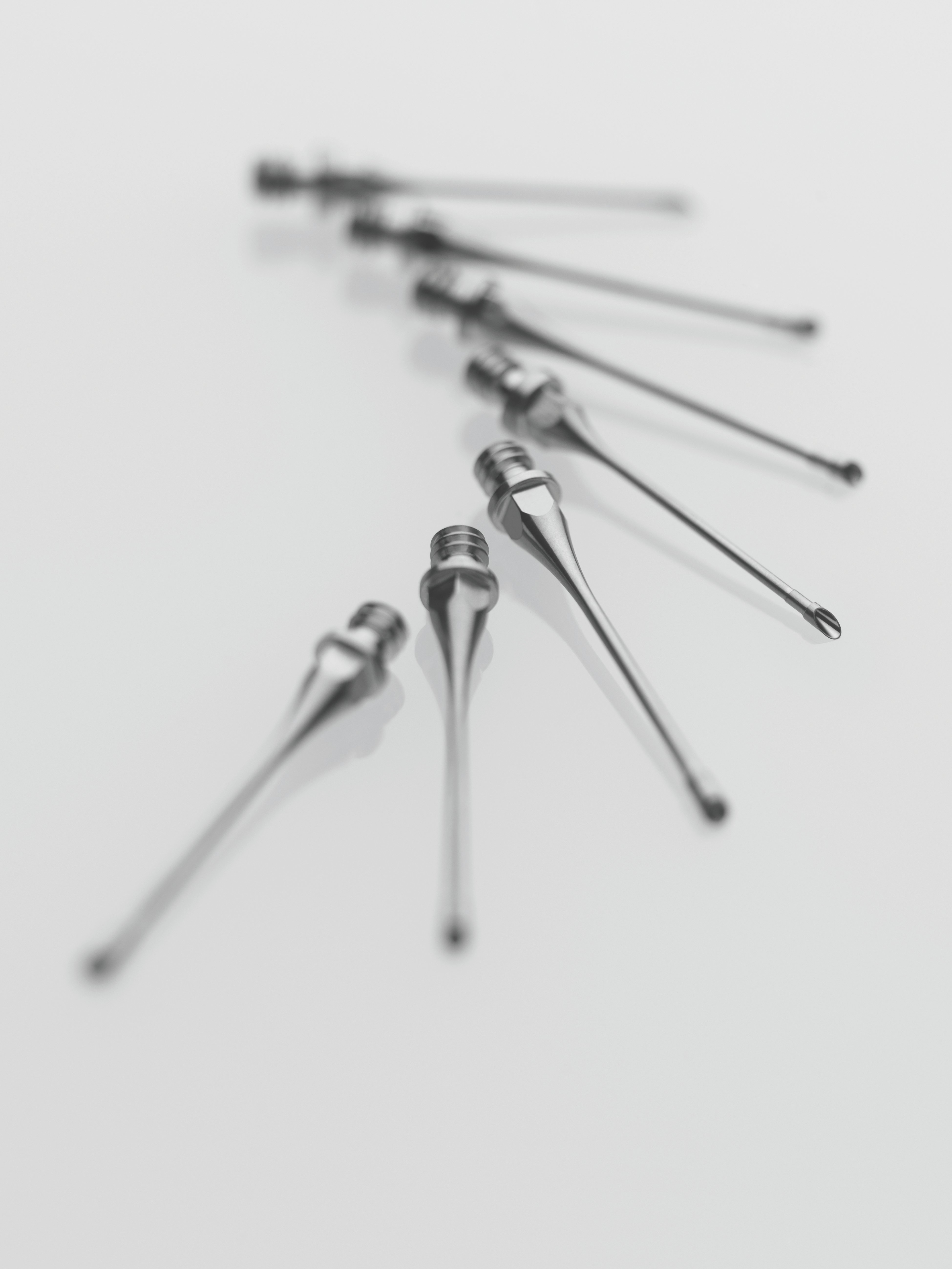 Stylised close-up image of ophthalmic easyTips arranged diagonally
