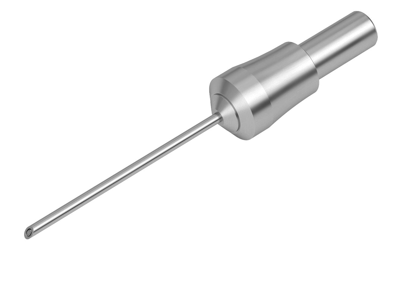 Ophthalmic diathermy eraser tip with 50 degree angled shaft