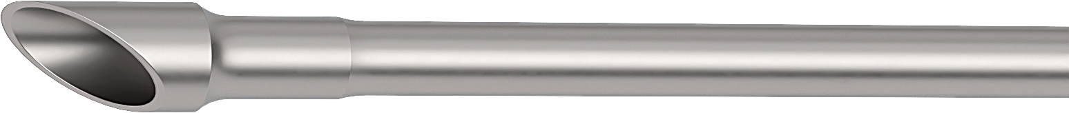 Single use EasyTip Co-Mics phaco tip with a 53° bevel and aspiration port