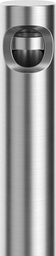 Close up of the port opening on a 27G Continuous Flow Cutter with metallic cylindrical design