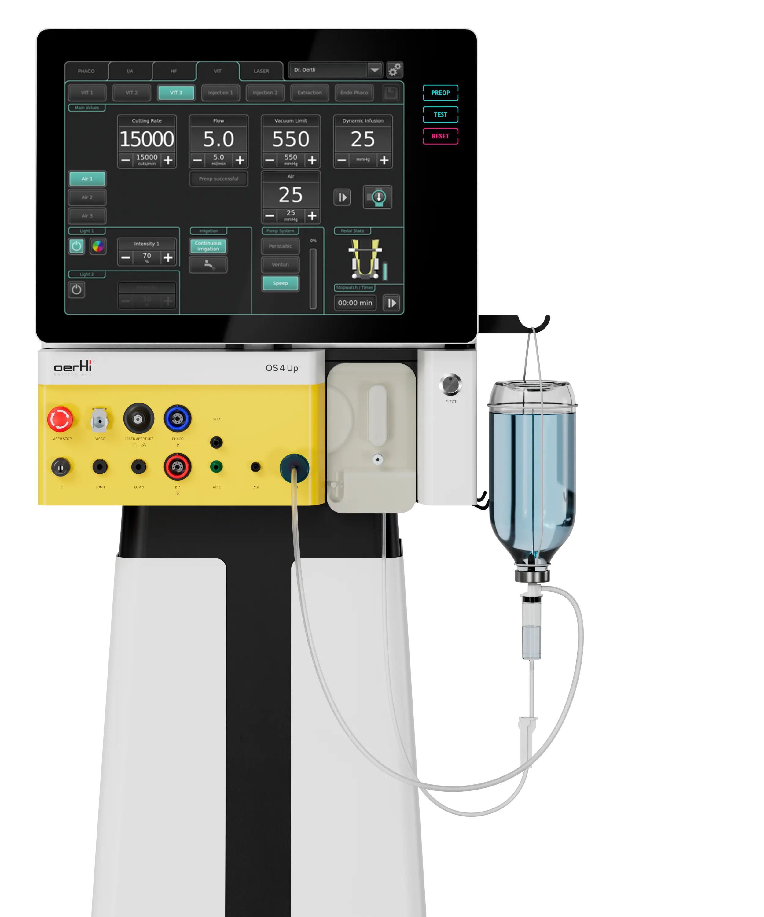   Rendering OS 4 Up surgical platform frontview with gfi hook
