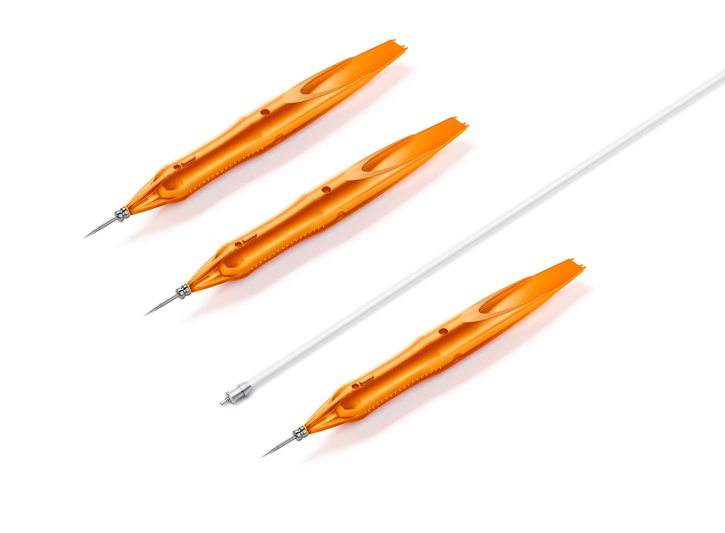 Caliburn Trocar System 23G with trocar cannulas and infusion cannula.