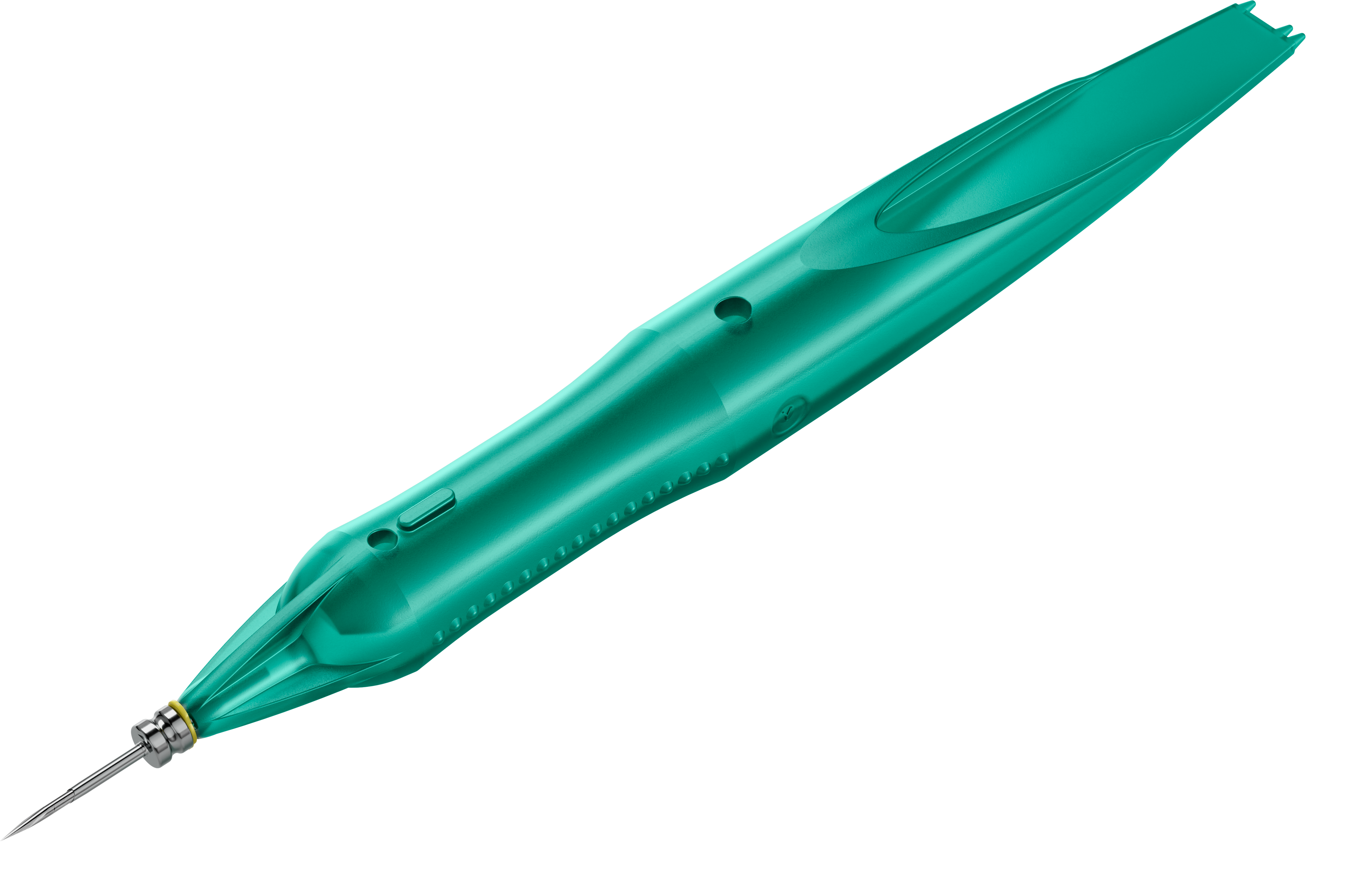 25G trocar with incision knife for the Caliburn Trocar System.