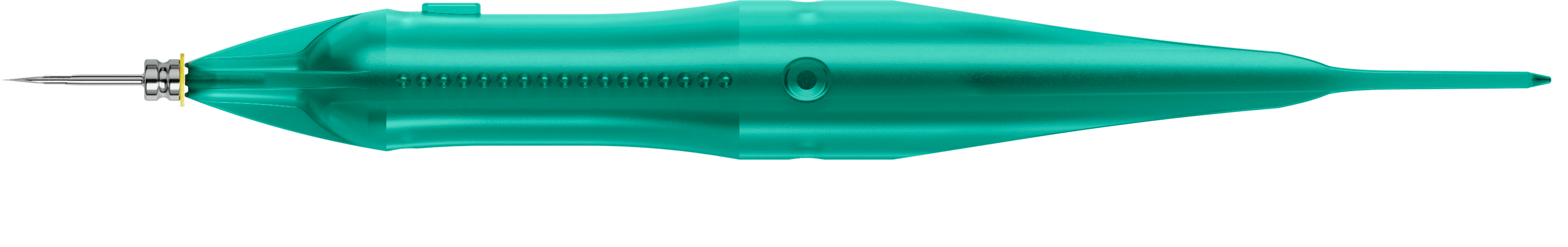 25G single trocar with incision knife for the Caliburn Trocar System, side view