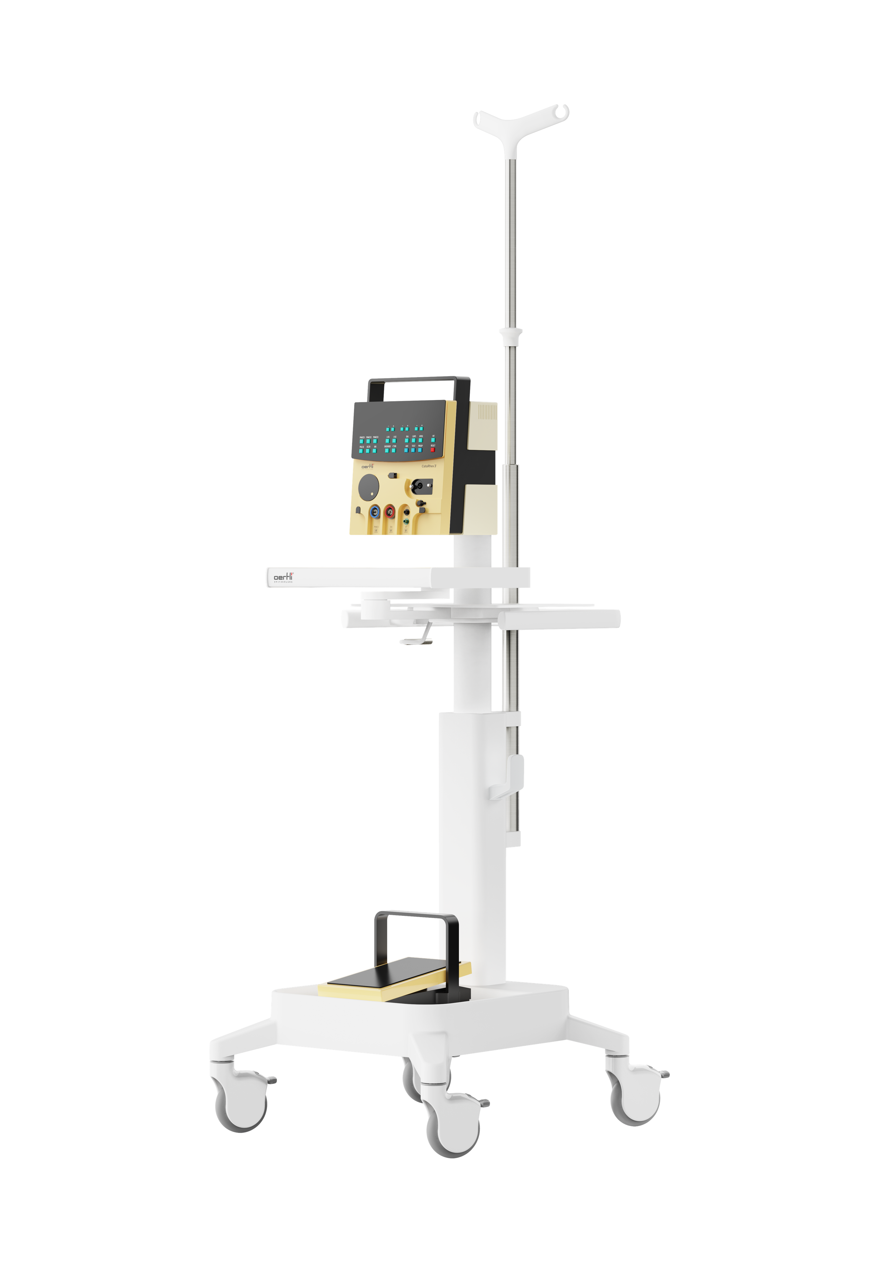 side view of the CataRhex 3 mounted on an infusion cart