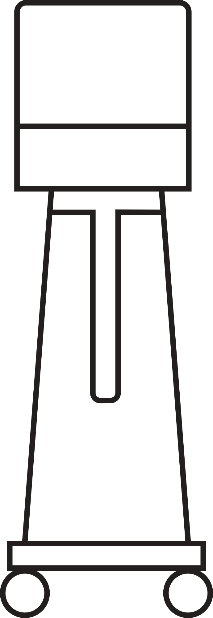 Line icon of the OS 4 Up surgical platform on a mobile device cart