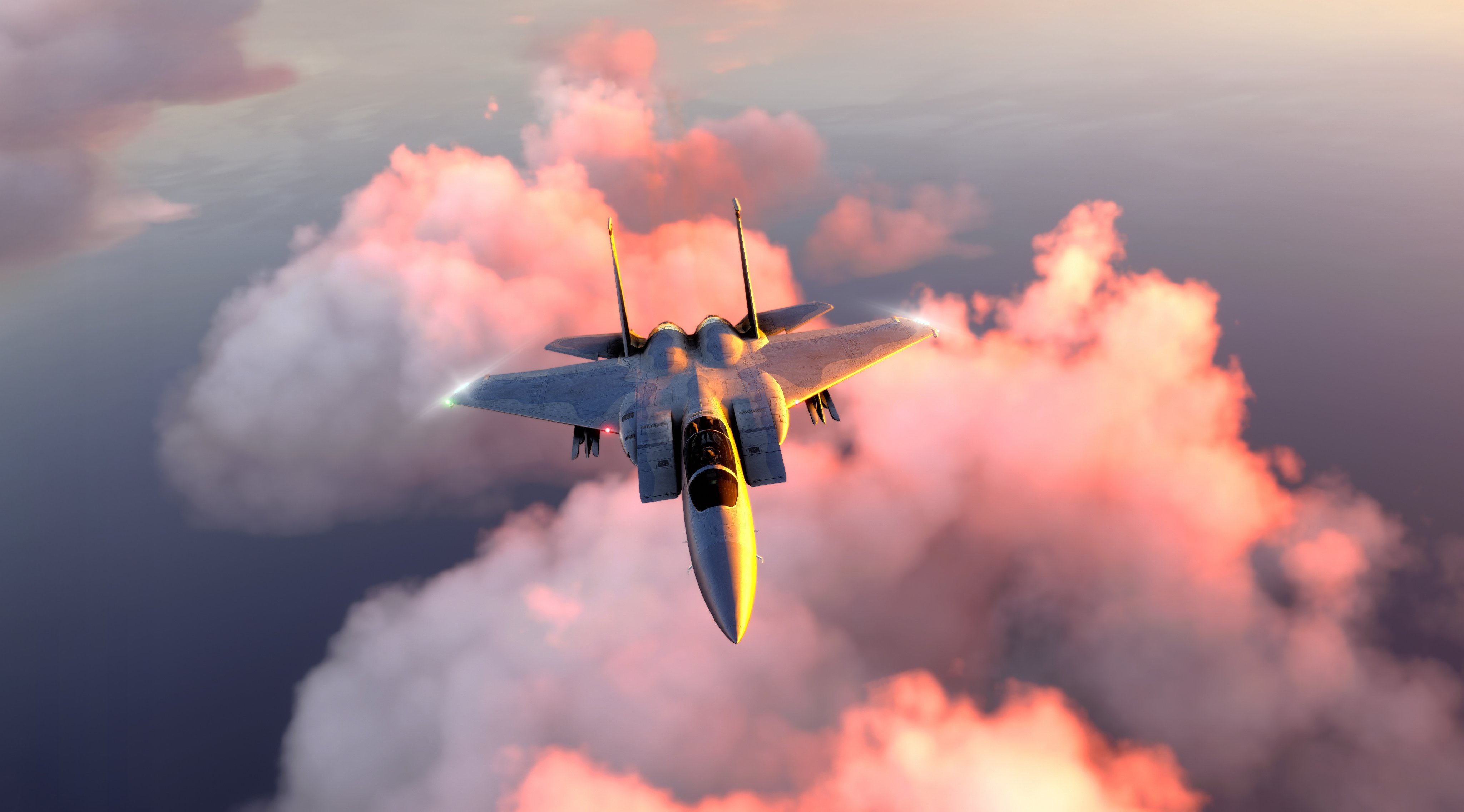 Militar aircraft flying over the sky.