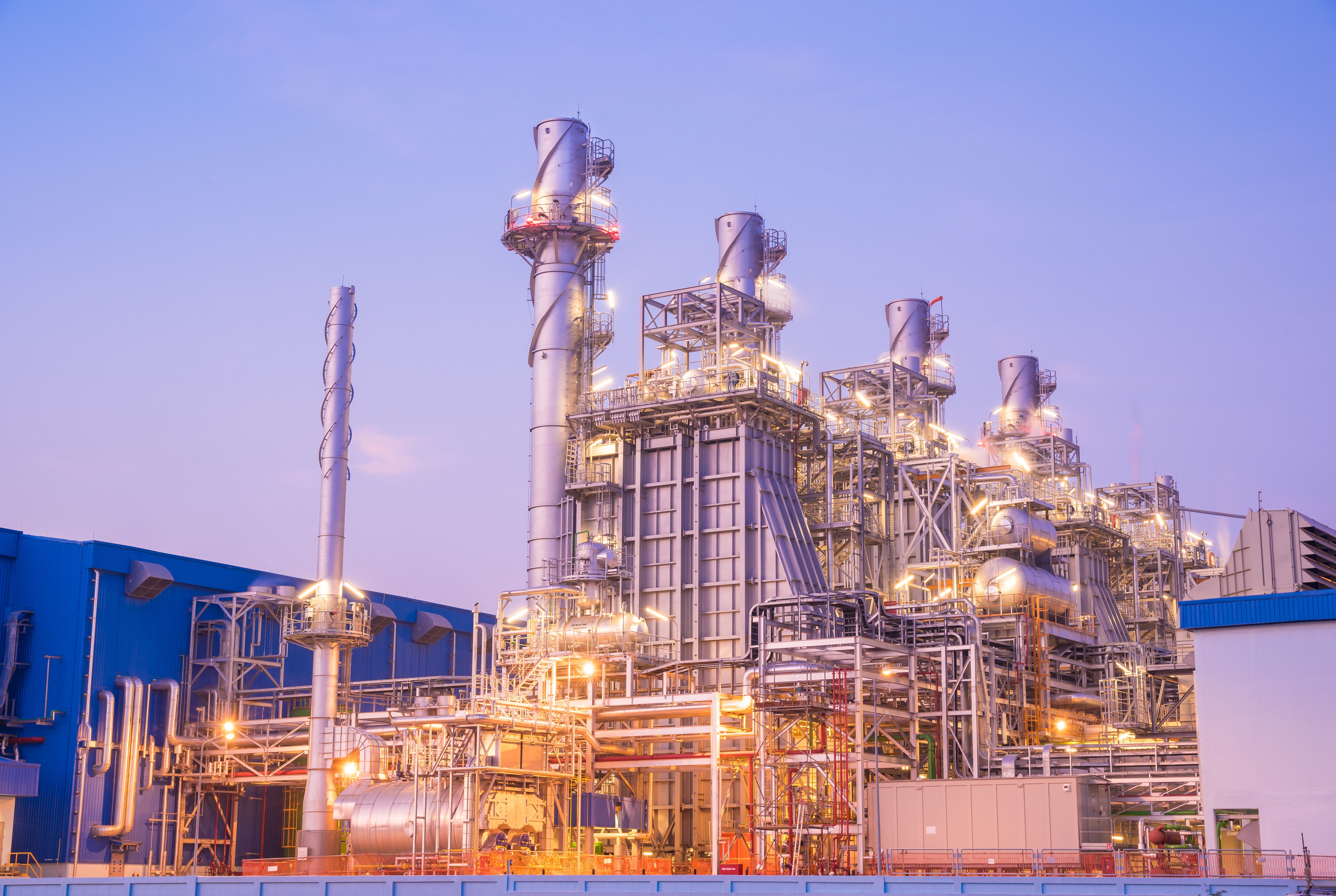 Twilight photo of power plant,Natural Gas Combined Cycle Power Plant