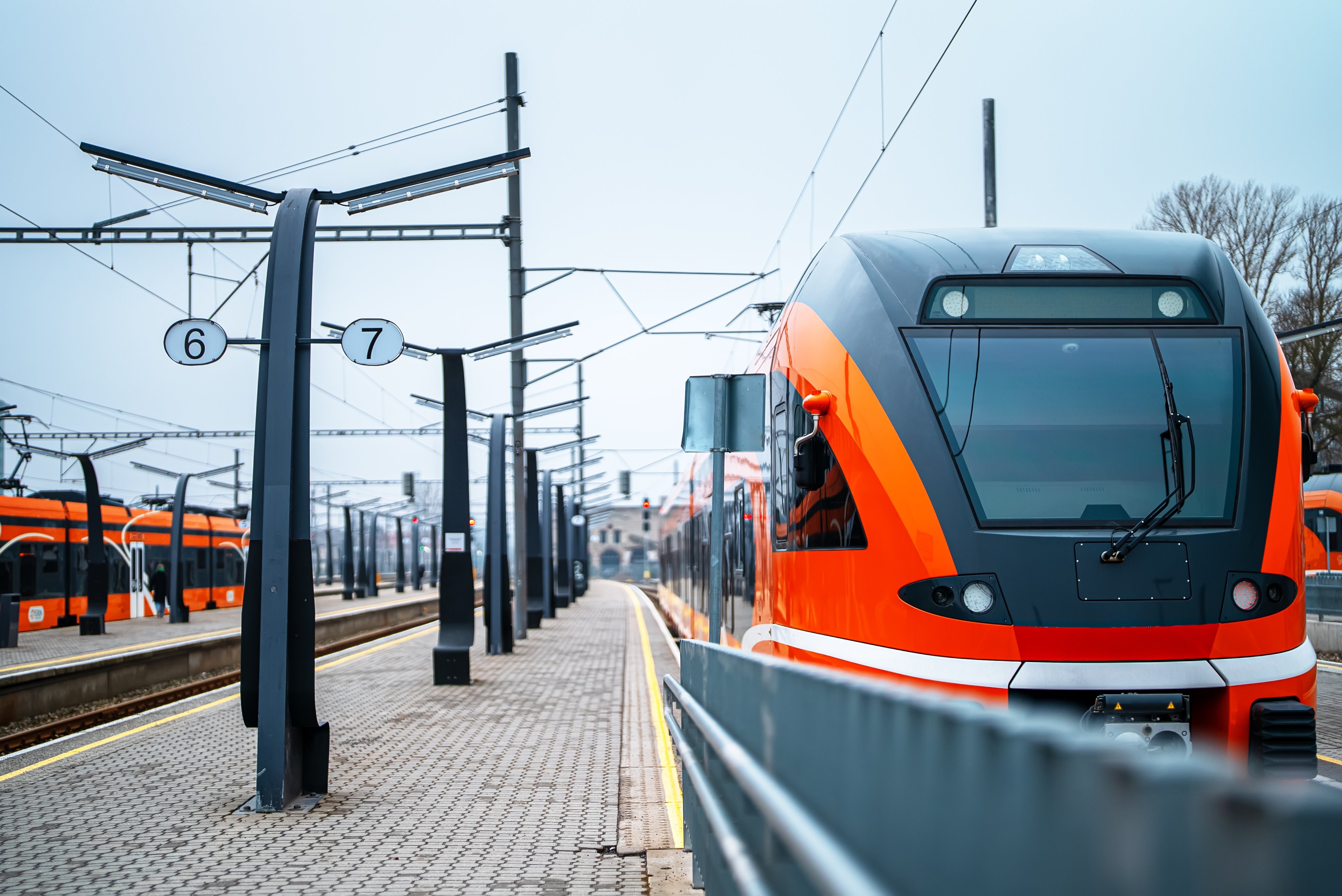 Estonian modern national rail transport at main station.