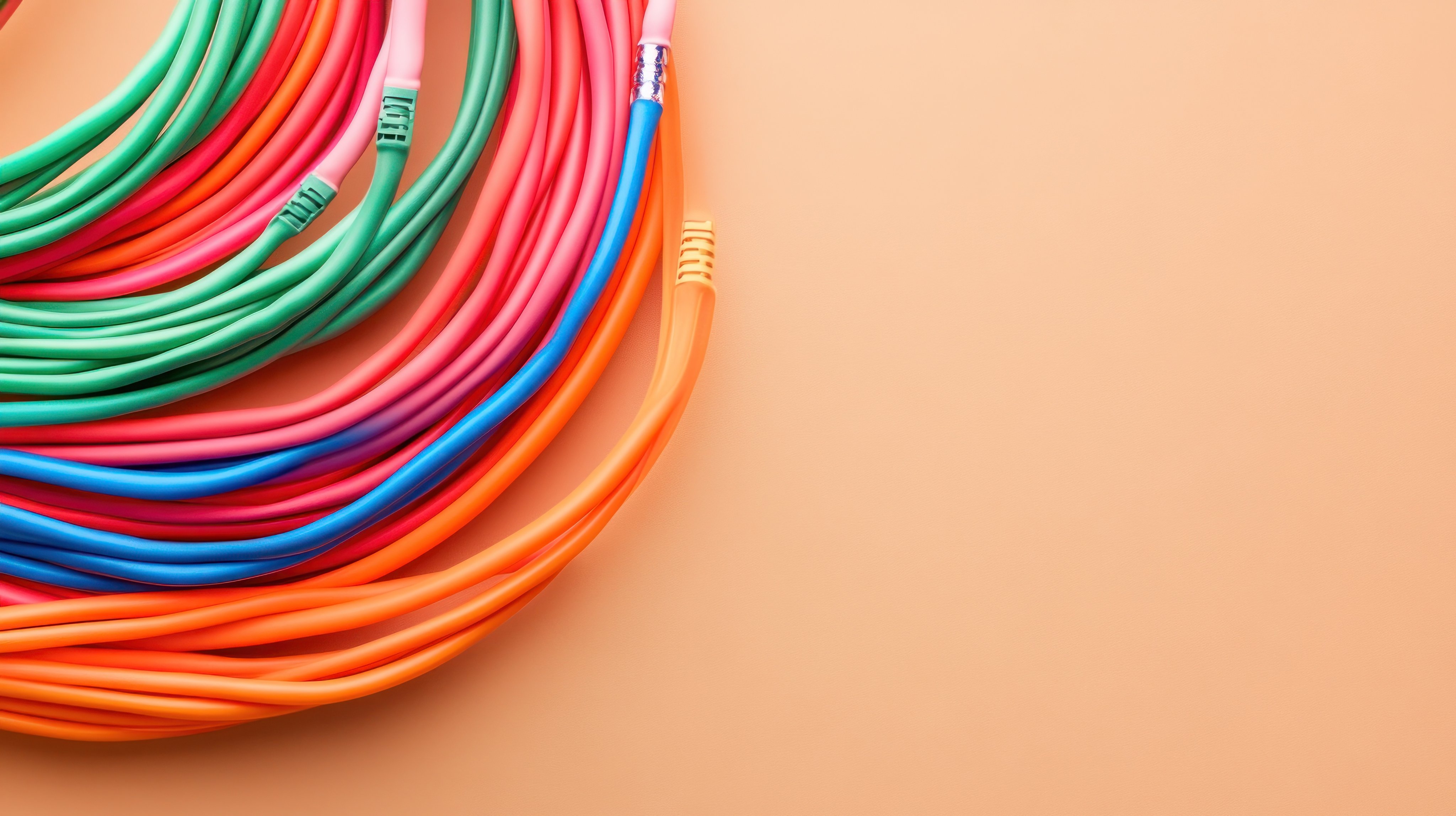 Colorful cables coiled together