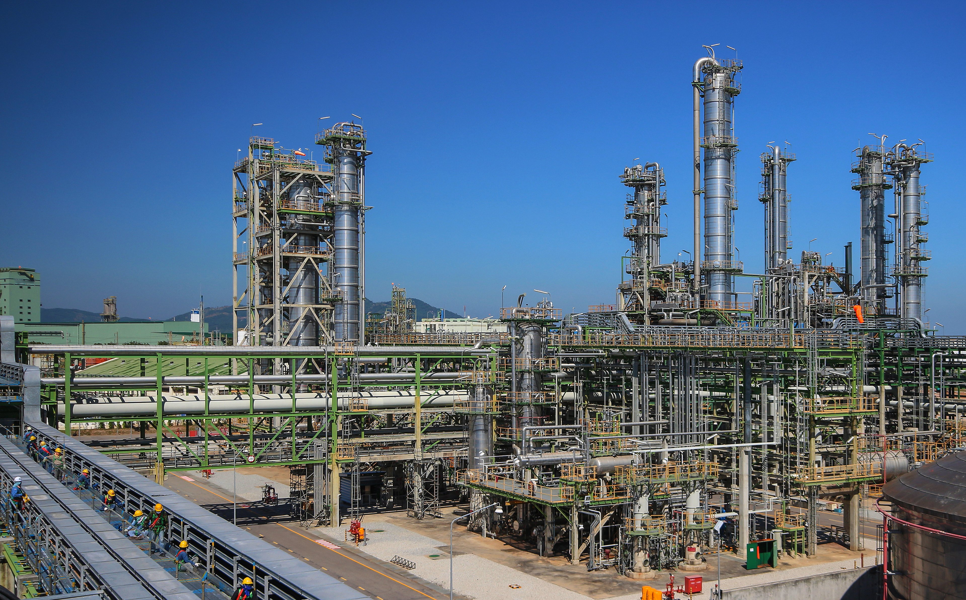 Oil and chemical plant with blue sky in summer season