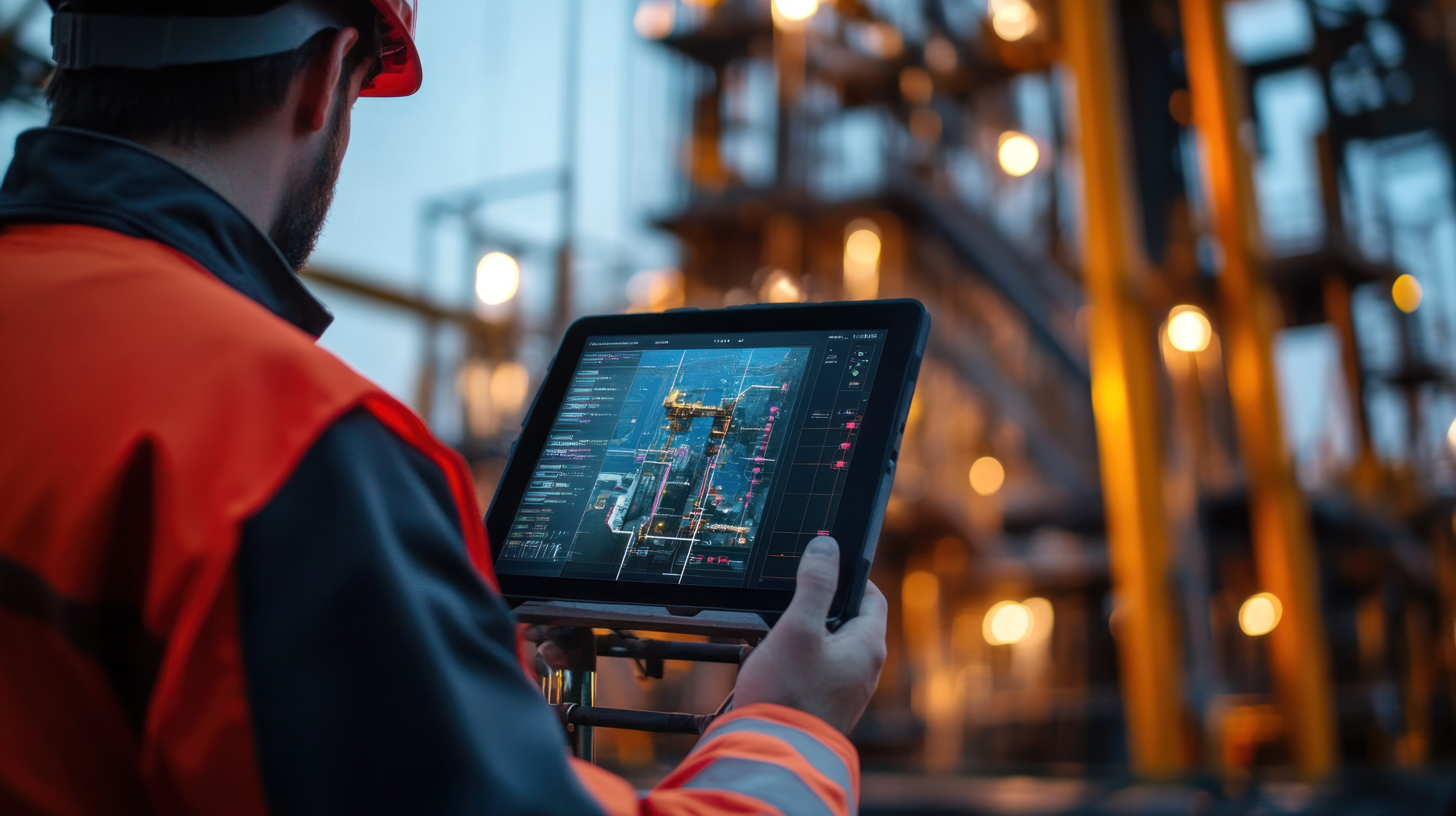 An advanced drilling control system integrated with a tablet interface, showing how mobile technology enhances efficiency in oil exploration