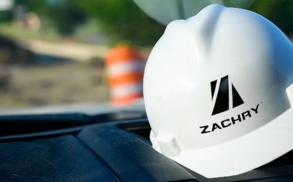 Zachry hard hat at a construction site