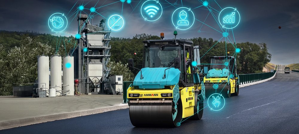 Ammann Tandemwalzen im Asphaltbau